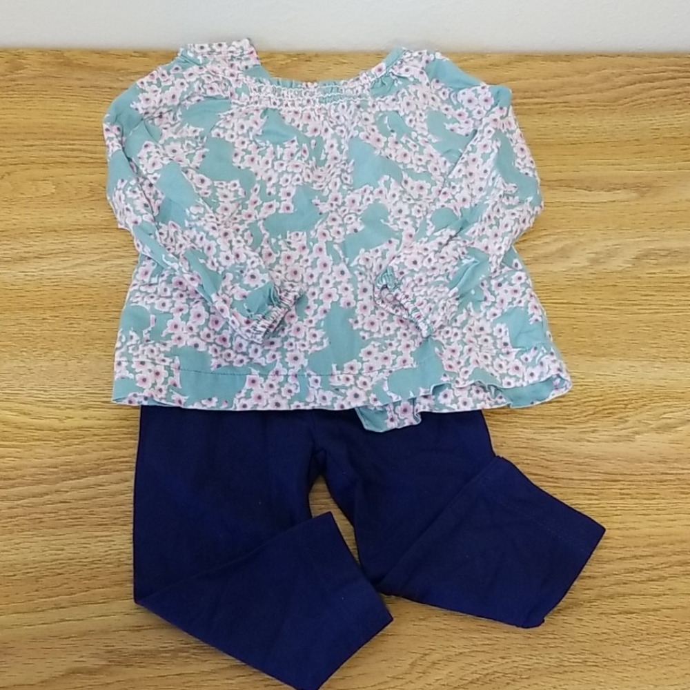 Adorable Hatley top & leggings 6m EUC